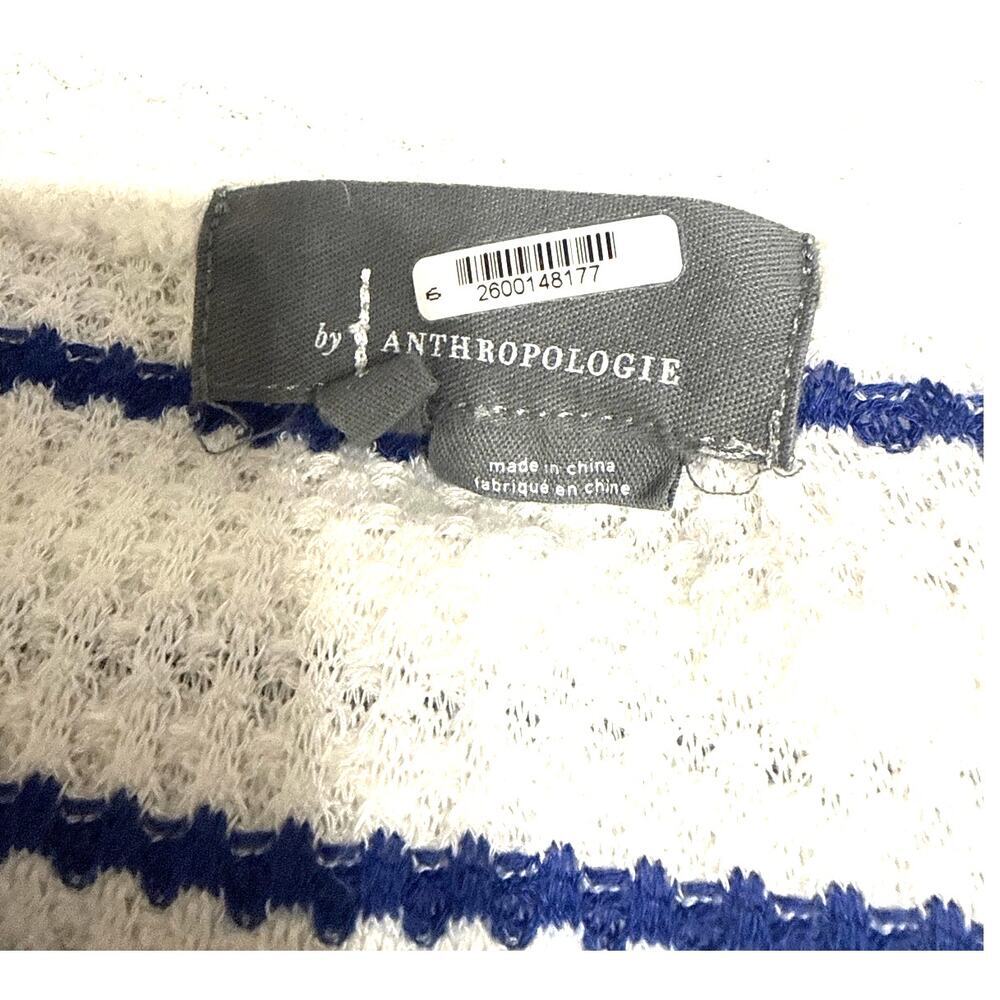 Anthropologie Stripped Women's Crewneck Sweater Whie/Blue Size Large - Picture 11 of 11